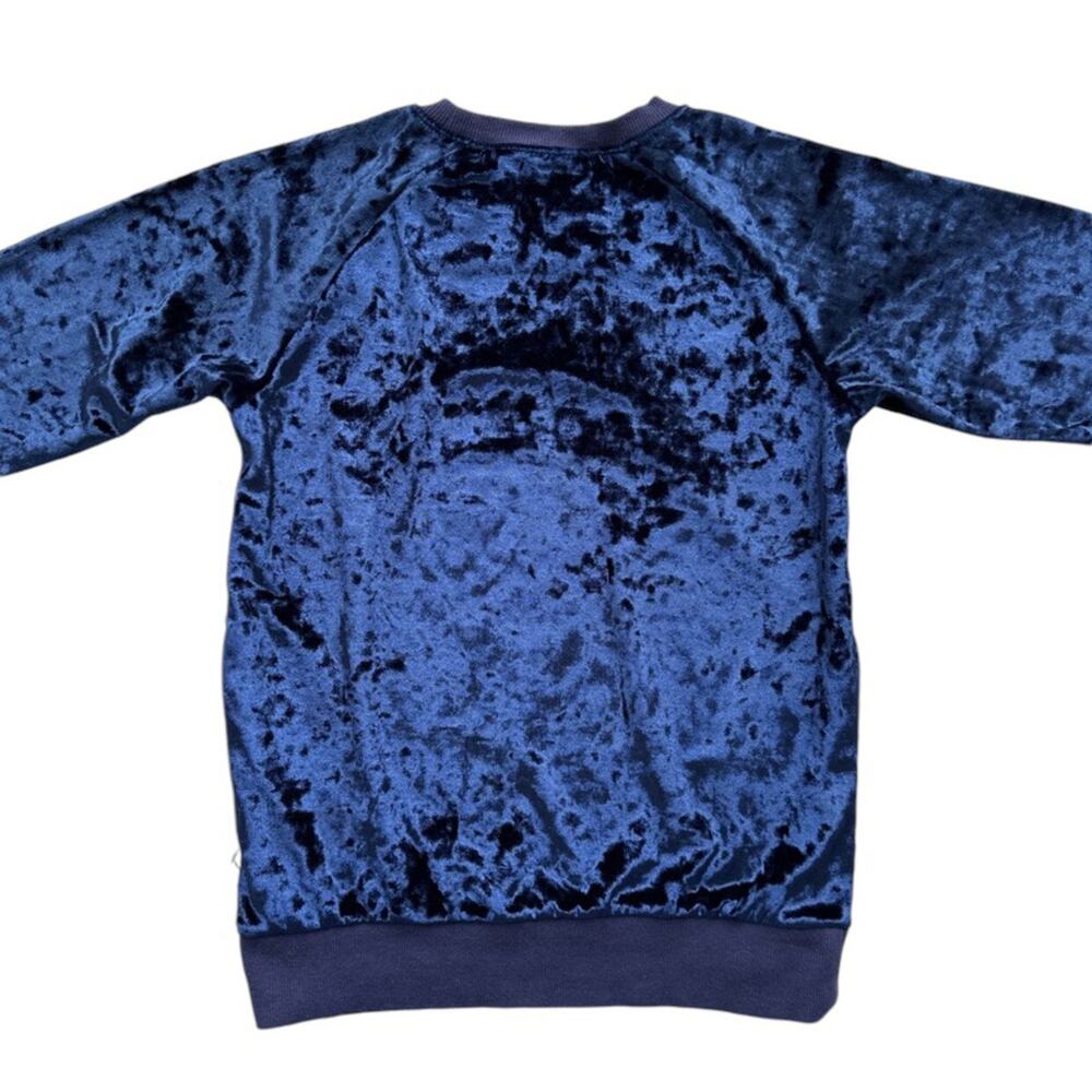 NWOT Minti Navy Crushed Velvet Top Size 7 - Picture 3 of 4